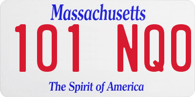 MA license plate 101NQ0