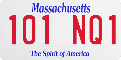 MA license plate 101NQ1