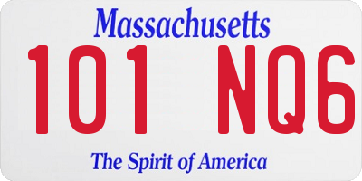 MA license plate 101NQ6