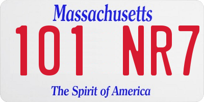 MA license plate 101NR7