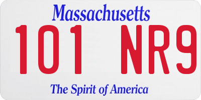 MA license plate 101NR9