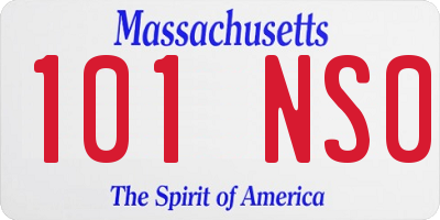 MA license plate 101NS0