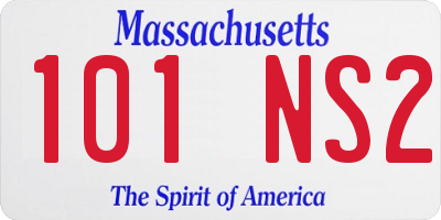 MA license plate 101NS2