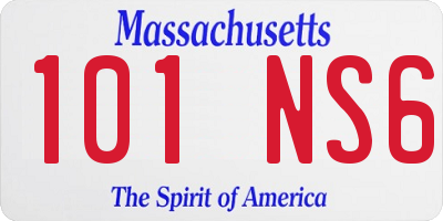 MA license plate 101NS6