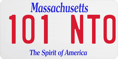 MA license plate 101NT0