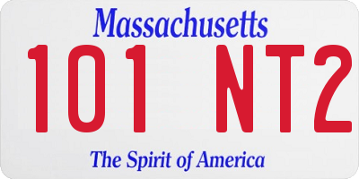 MA license plate 101NT2