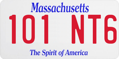 MA license plate 101NT6