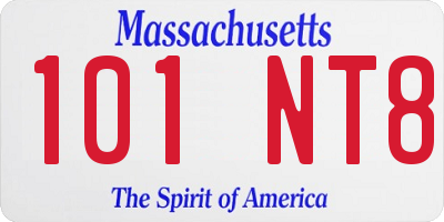 MA license plate 101NT8