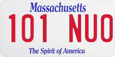 MA license plate 101NU0