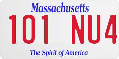 MA license plate 101NU4