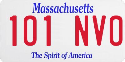 MA license plate 101NV0