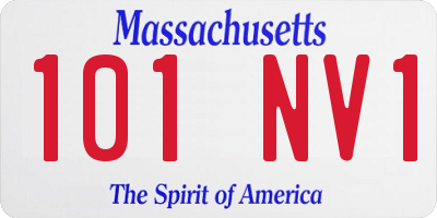 MA license plate 101NV1