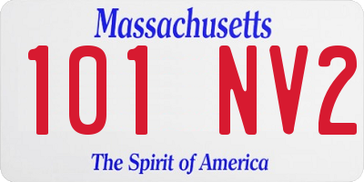 MA license plate 101NV2