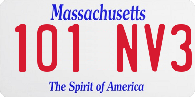 MA license plate 101NV3