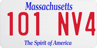 MA license plate 101NV4