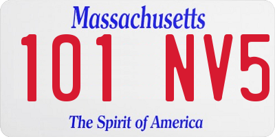 MA license plate 101NV5