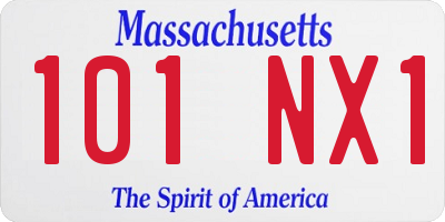 MA license plate 101NX1