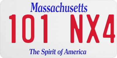 MA license plate 101NX4