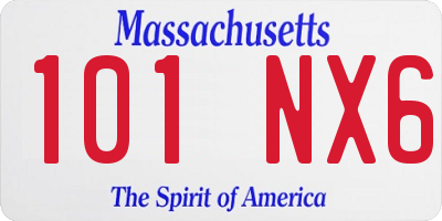 MA license plate 101NX6