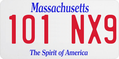 MA license plate 101NX9
