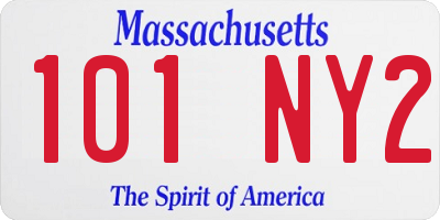 MA license plate 101NY2