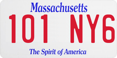 MA license plate 101NY6