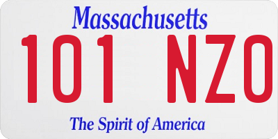 MA license plate 101NZ0