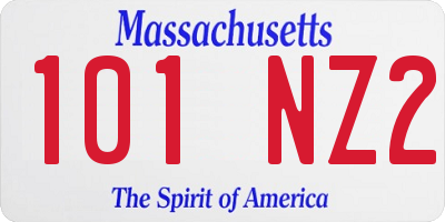 MA license plate 101NZ2