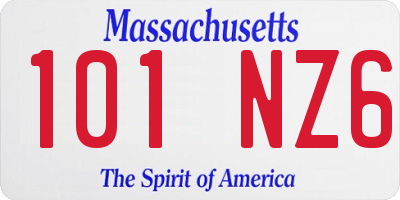 MA license plate 101NZ6