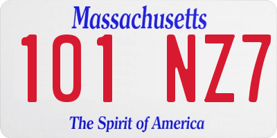 MA license plate 101NZ7