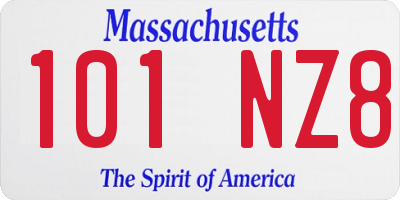 MA license plate 101NZ8