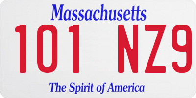 MA license plate 101NZ9