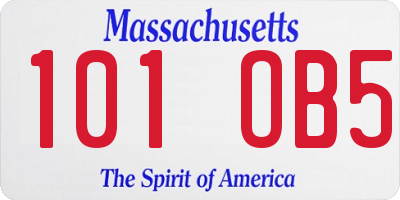 MA license plate 101OB5