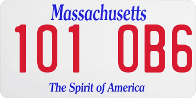 MA license plate 101OB6