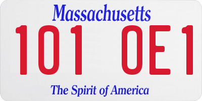 MA license plate 101OE1