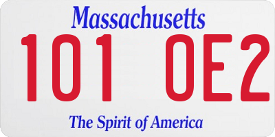 MA license plate 101OE2