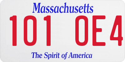 MA license plate 101OE4