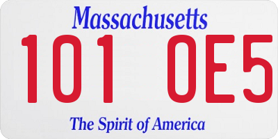 MA license plate 101OE5