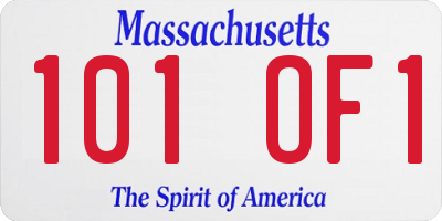 MA license plate 101OF1