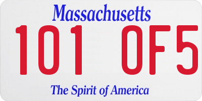 MA license plate 101OF5