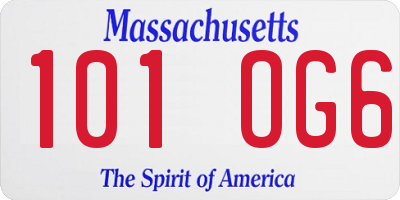 MA license plate 101OG6