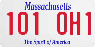 MA license plate 101OH1