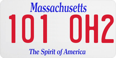 MA license plate 101OH2