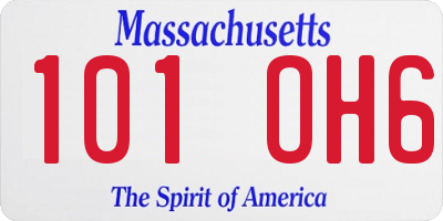 MA license plate 101OH6