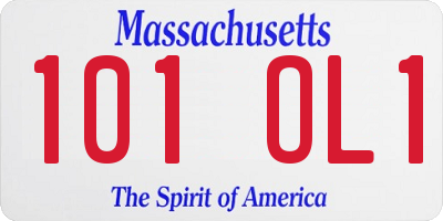 MA license plate 101OL1