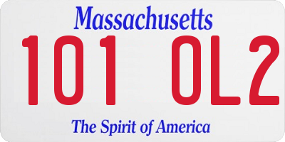 MA license plate 101OL2