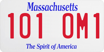 MA license plate 101OM1