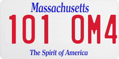 MA license plate 101OM4