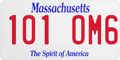 MA license plate 101OM6