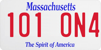 MA license plate 101ON4